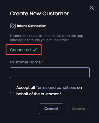 Intune connected successfully