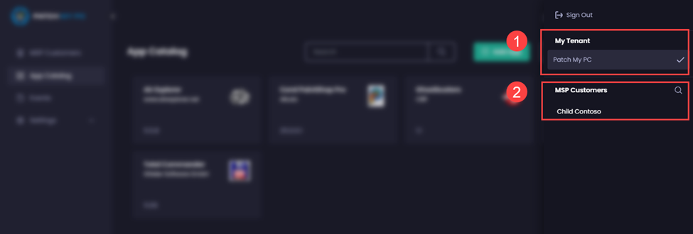 Selecting the company you want to manage