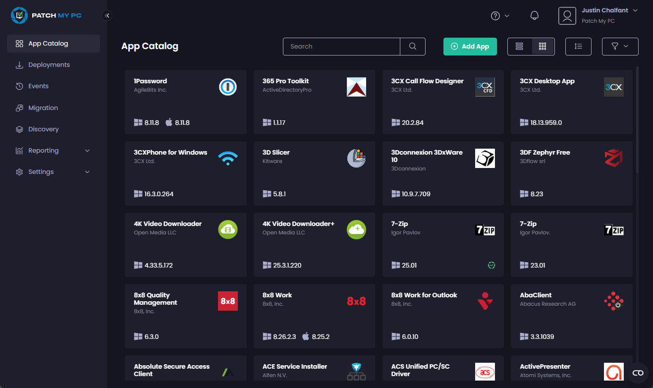 "App Catalog" node selected by default when signing in to the PMPC Cloud portal