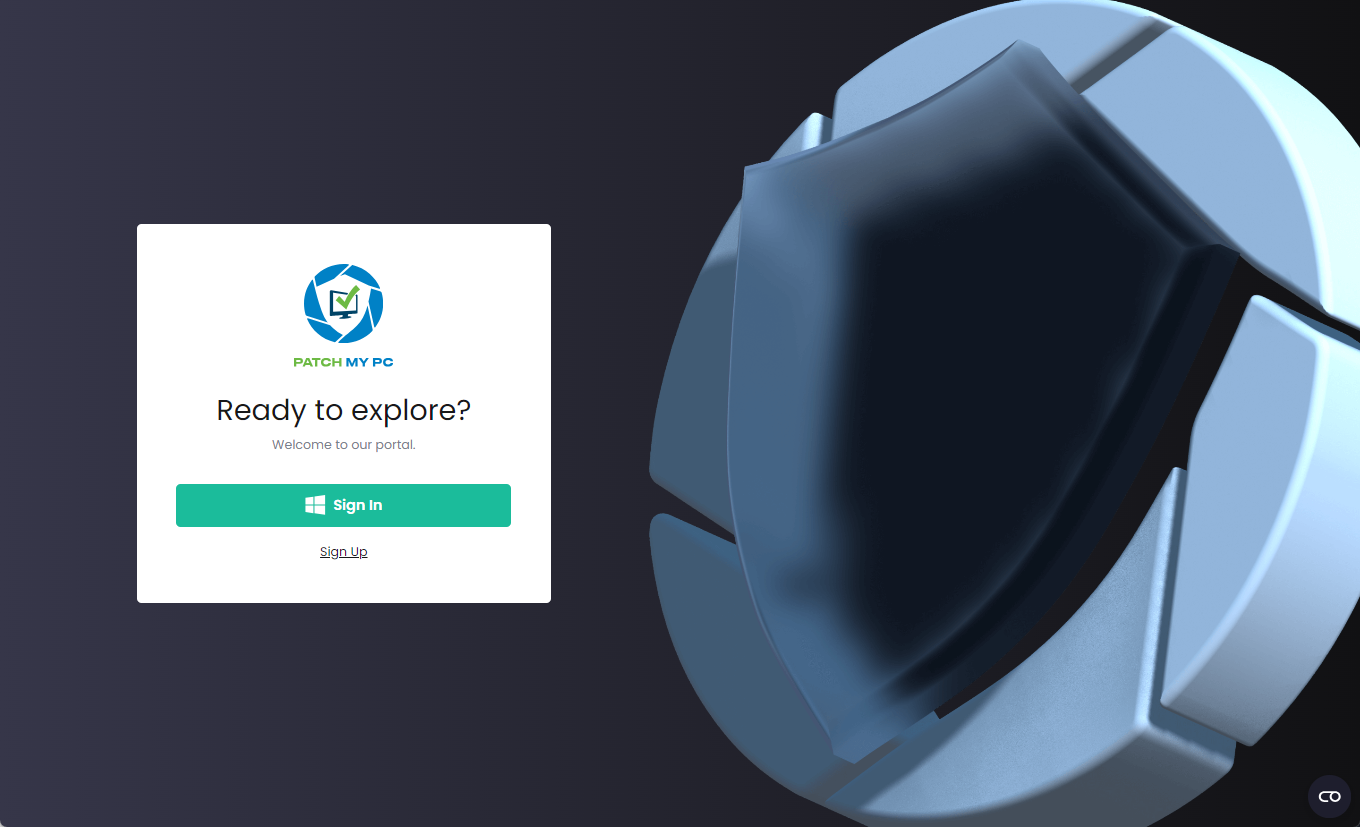 Patch My PC Signup screen