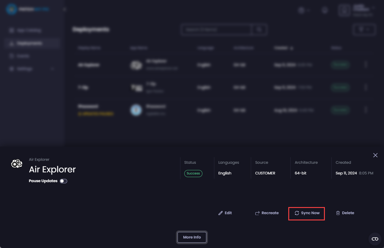 Clicking “Sync Now”
