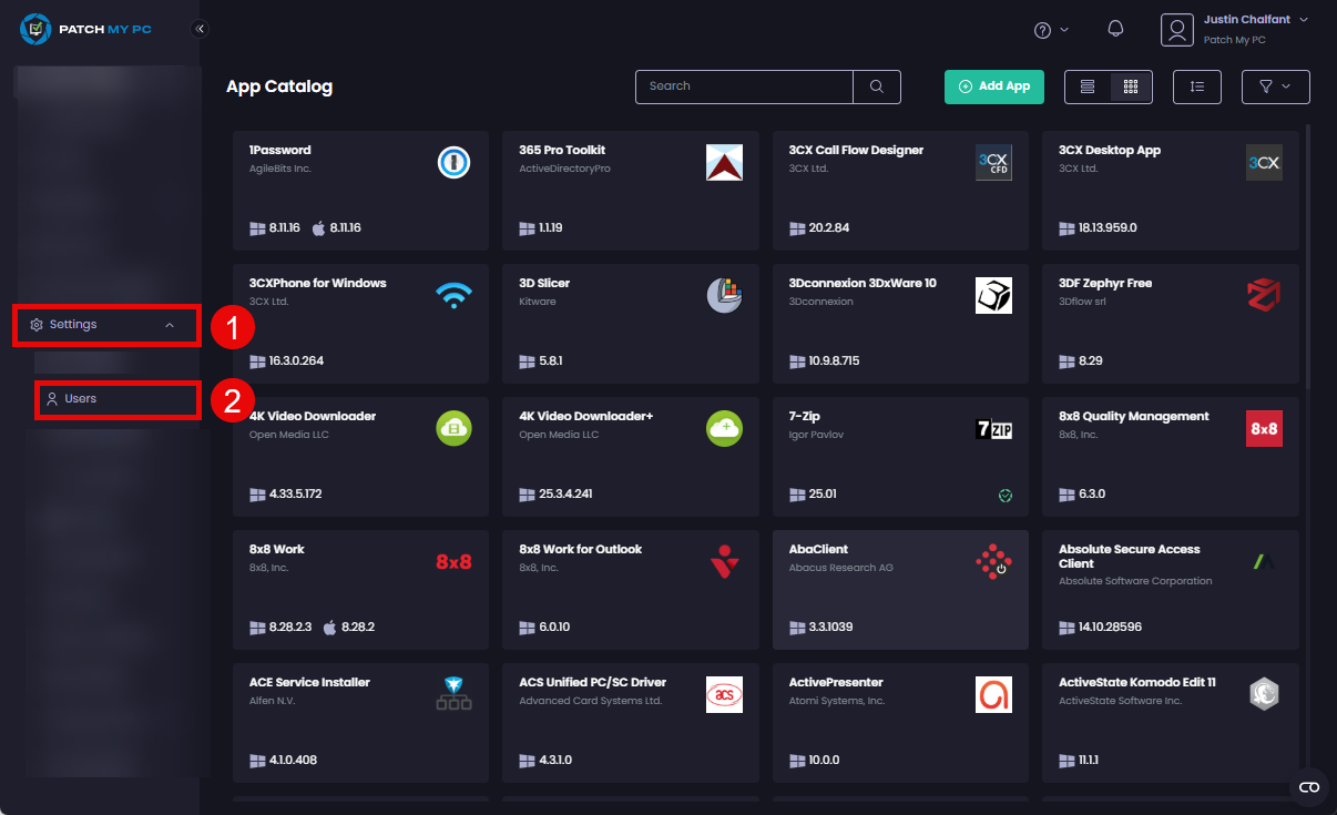 Navigating to 'Settings | Users'
