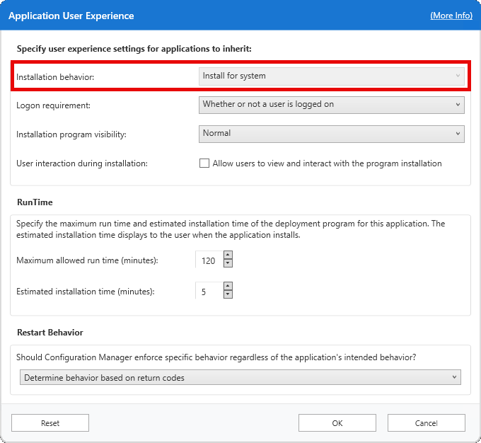 Installation behavior for system-wide context apps
