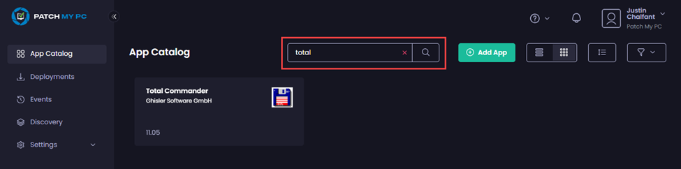 Searching for your Custom App