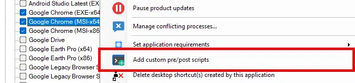 Add Custom Pre/Post Scripts