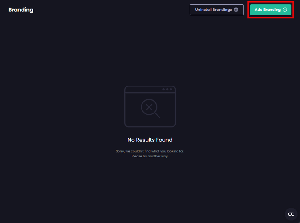 Clicking ‘Add Branding’