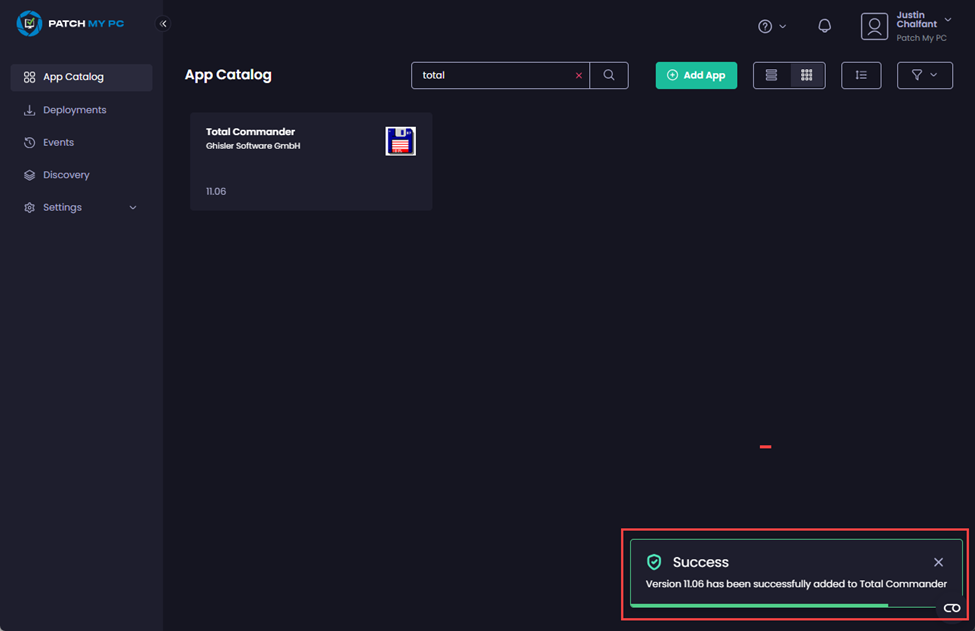 Success Version <version_number> has been successfully added to <app_name>
