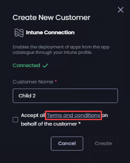 Clicking 'Terms and Conditions'