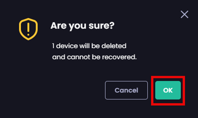 ‘Are you sure’ prompt