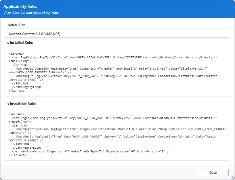 Applicability Rules Example