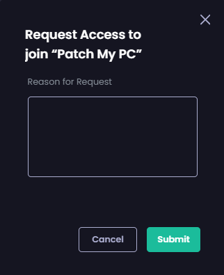 'Request Access to join' popup