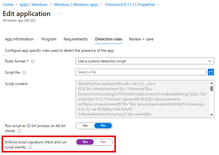 Enforce script signature check