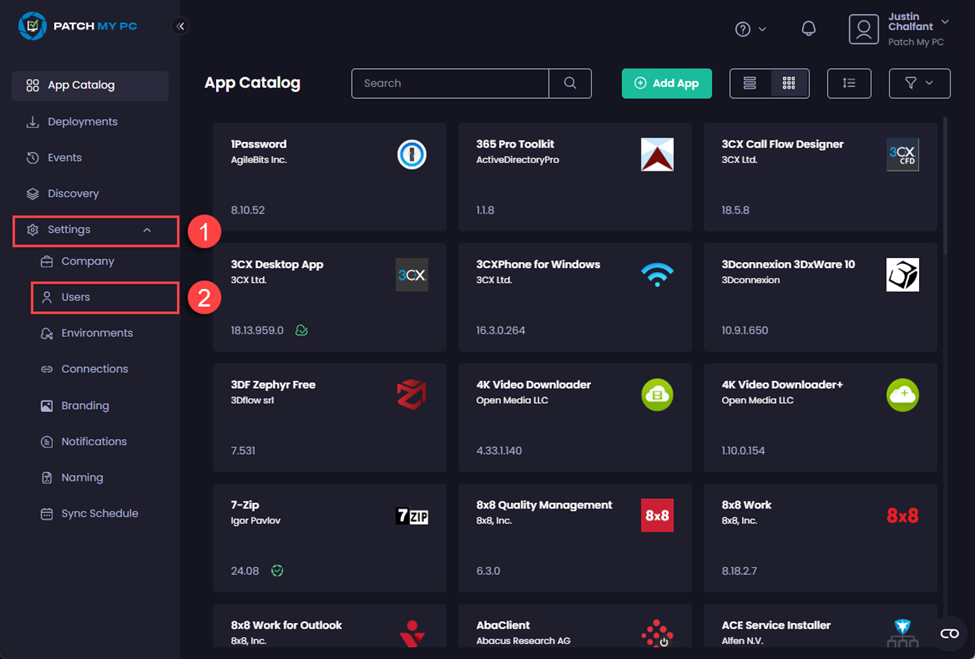 Navigating to “Settings | Users”