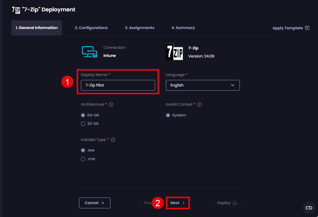 "General Information" page