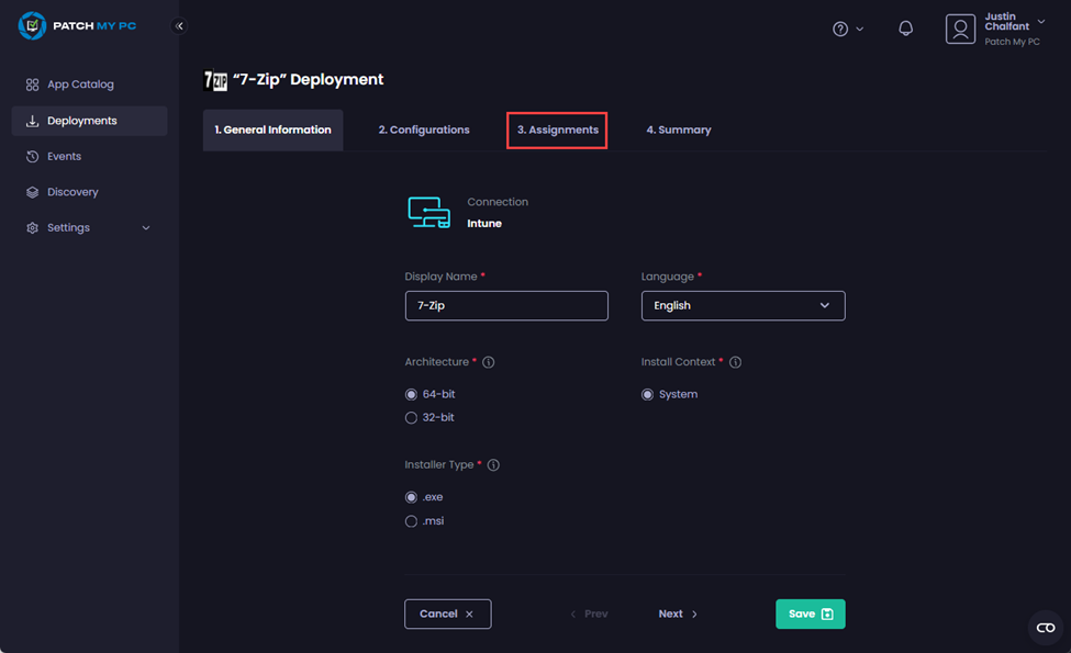 Navigating to the “Assignments” tab