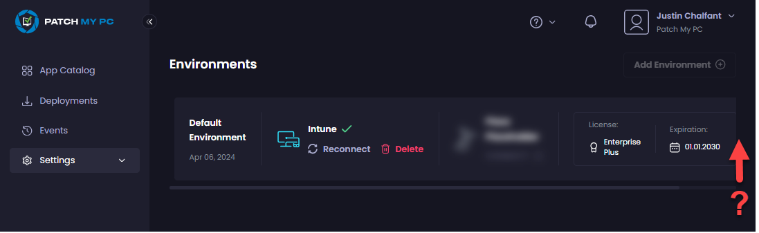 Missing ellipsis on the “Environments” page