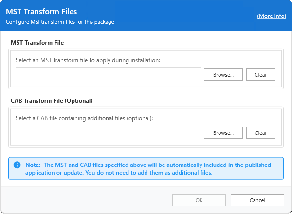MST Transform Files Dialog