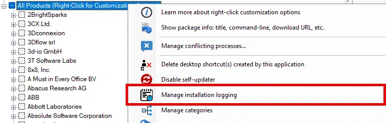 Manage Installation Logging