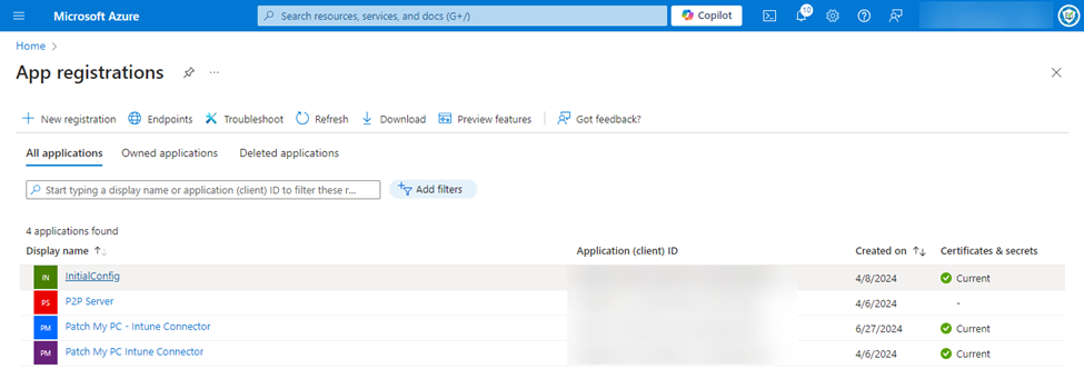 Verifying the “PMPC Recovery” application has been deleted.