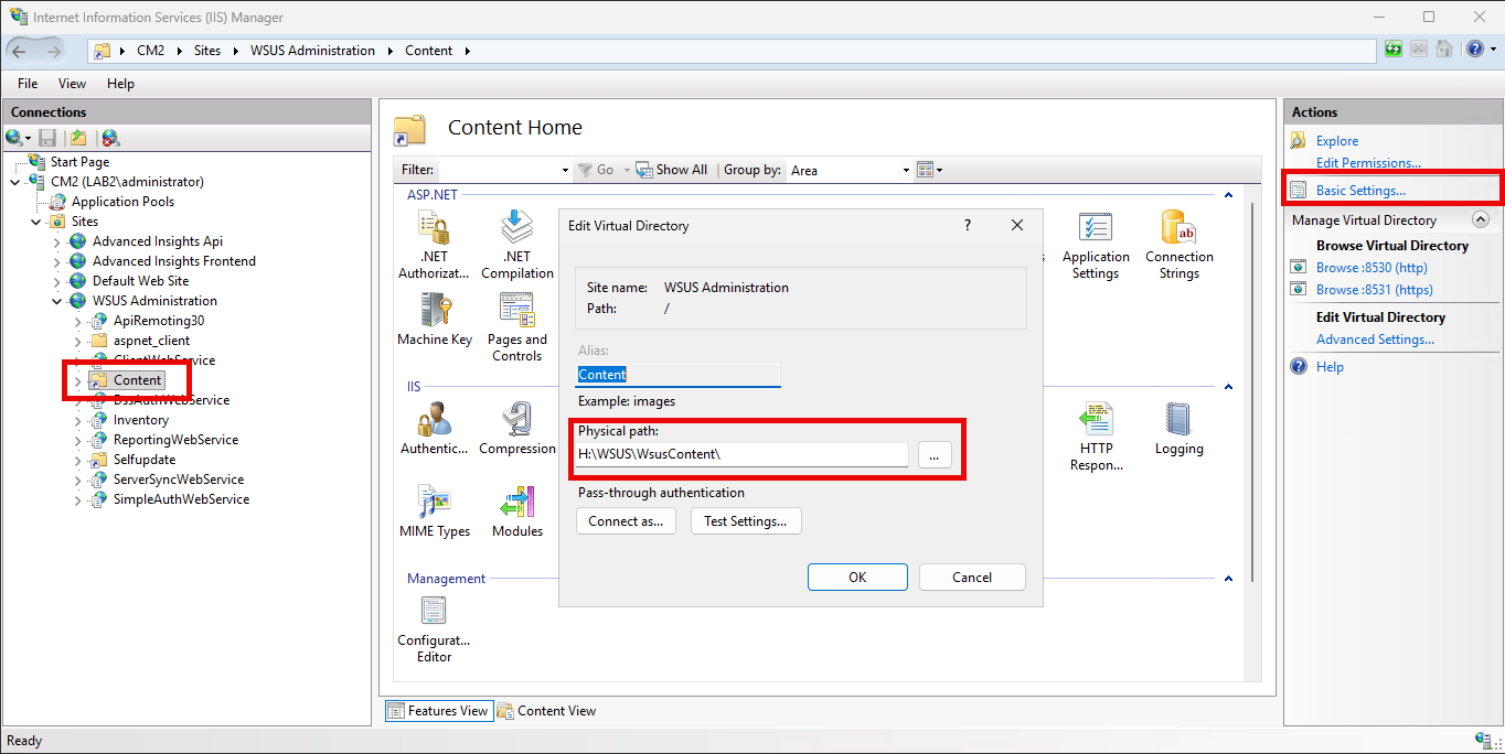WSUS Content reference via IIS