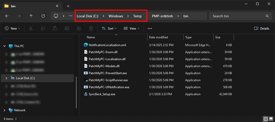 Temporary Downloads Folder