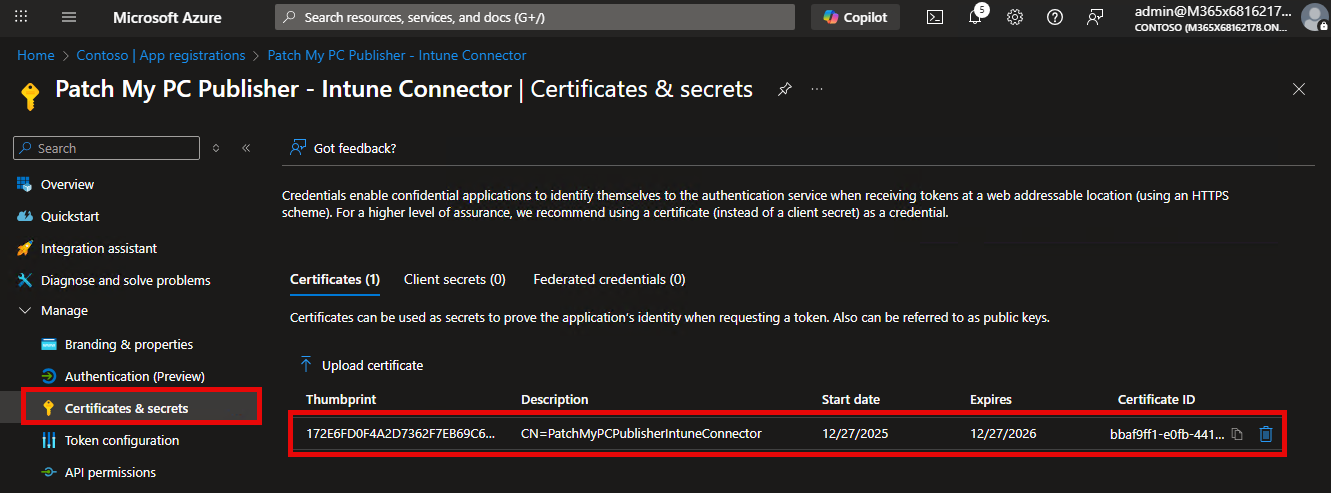 Certificate Uploaded