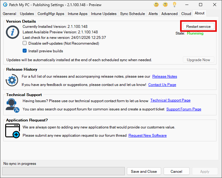 Restart the Publisher service to restore the connection