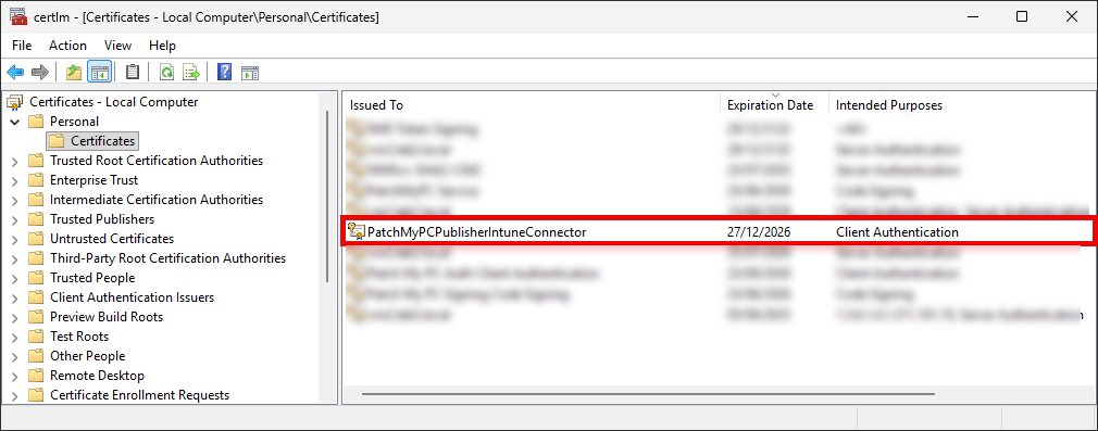 Client Authentication Certificate