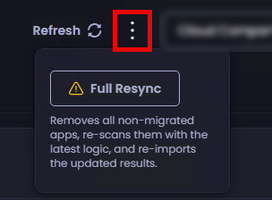 Full resync of migration data