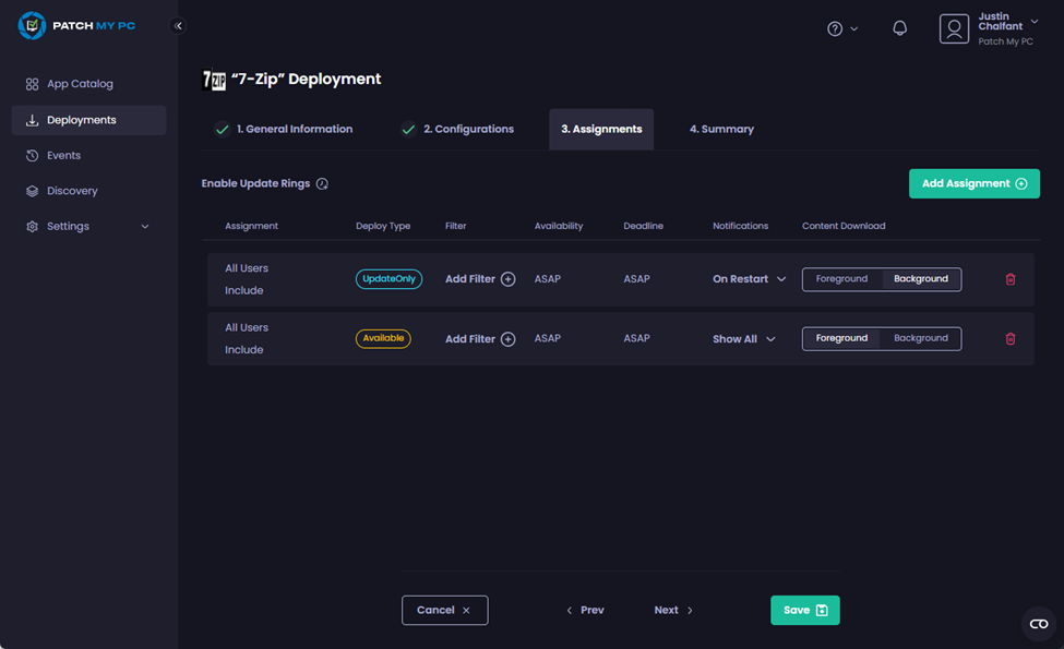Existing assignments
