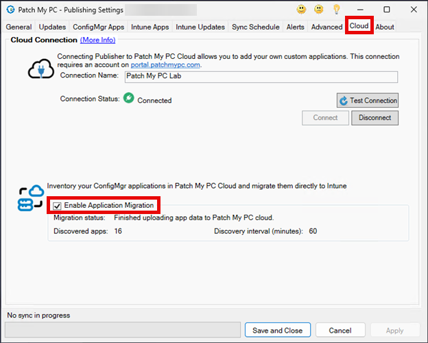 Ensuring the “Enable Application Migration” checkbox is checked