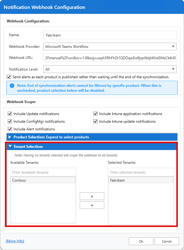 Tenant Specific Webhook Notifications