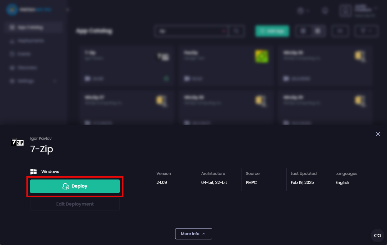Click "Deploy" to start the Deployment Wizard