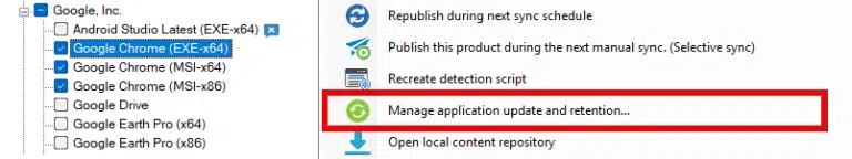 Manage Application Updates and Retention