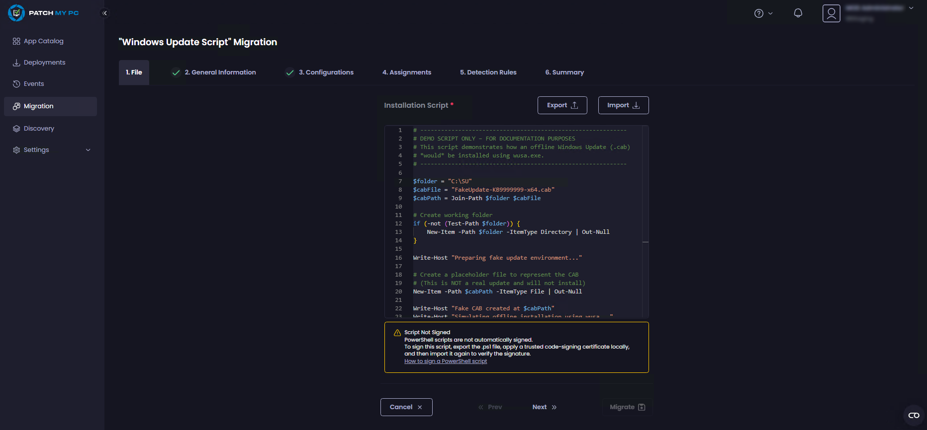 Script-based app flow