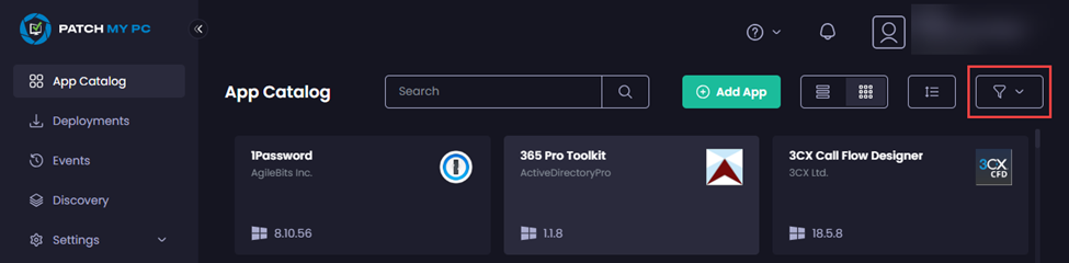 Clicking the funnel button.