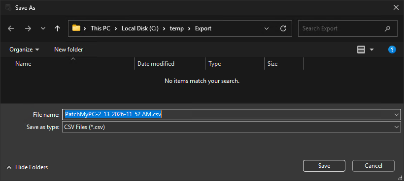 Select the save location