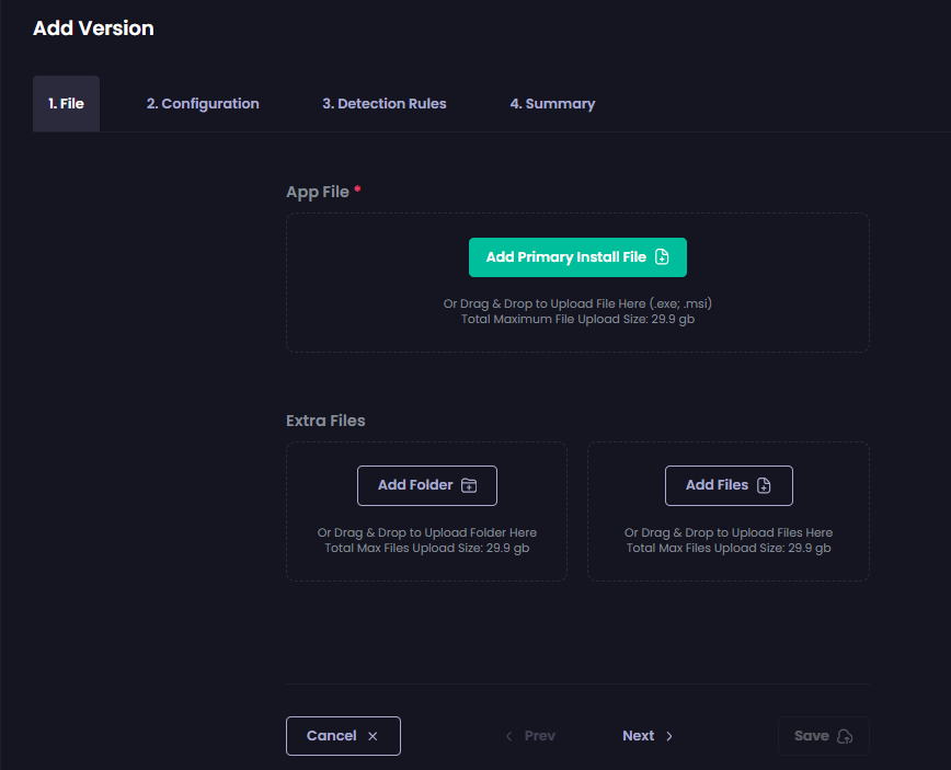 Custom Apps Deployment Wizard