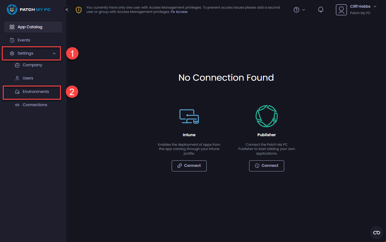 Settings | Environments