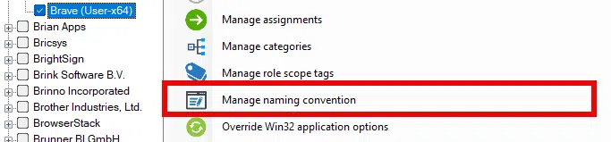 Manage Naming Convention