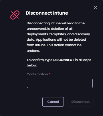 'Disconnect Intune' dialog box