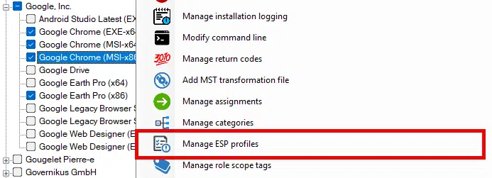 Manage ESP Profiles