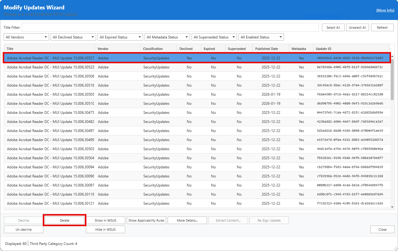 Delete option disabled by default