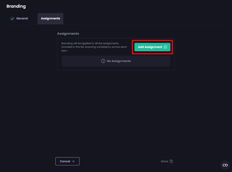 Clicking ‘Add Assignment’