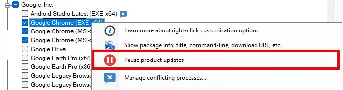 Pause Product Updates