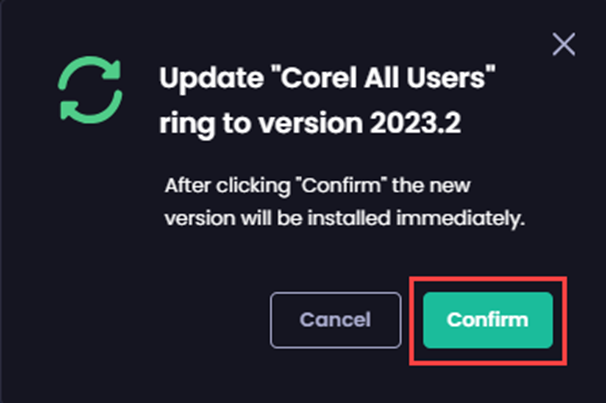 Clicking “Confirm”
