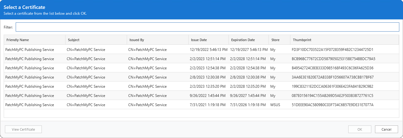 Browse the Local Computer Store for a Code-Signing Certificate