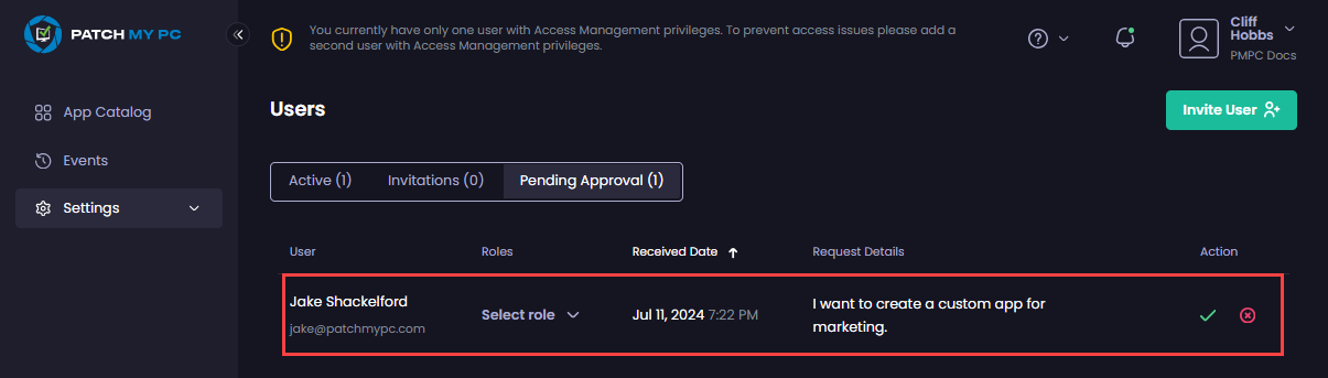 List of Pending Approvals