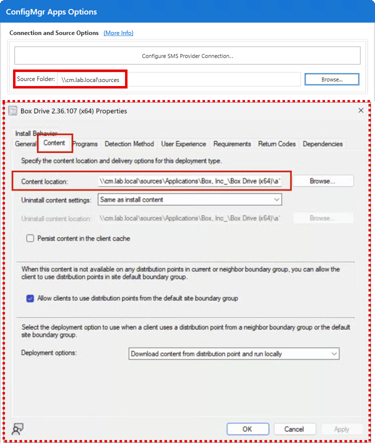 Deployment Type Content Location Reference