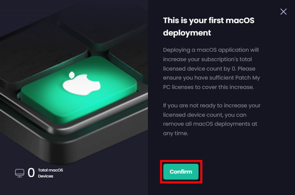 “This is your first macOS deployment” dialog box